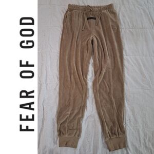 Essentials Fear of God FOG Cotton Blend Velour Pants - Size Medium